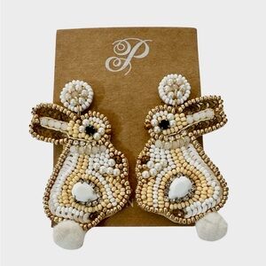 Bunny Dangling Pierced Beaded Earrings Lightweight Summer Women’s Accessories